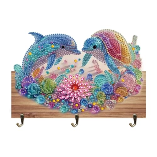 Lebartm DIY Diamant Kunst Malerei Türhaken mit 3 Haken in einer Reihe Wandklebehaken für Badezimmer Dusche Küche Schlüssel Tür Außen Heimwerker-Delfin und Schildkröte Lebartm DIY Diamant Kunst Malerei Türhaken mit 3 Haken in einer Reihe Wandklebehaken für Badezimmer Dusche Küche Schlüssel Tür Außen Heimwerker-Delfin und Schildkröte von Lebartm