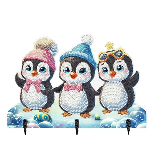 Lebartm DIY Diamant Kunst Malerei Türhaken mit 3 Haken in einer Reihe Wandklebehaken für Badezimmer Dusche Küche Schlüssel Tür Außenbereich Heimwerkerbedarf-Drei Pinguine Lebartm DIY Diamant Kunst Malerei Türhaken mit 3 Haken in einer Reihe Wandklebehaken für Badezimmer Dusche Küche Schlüssel Tür Außenbereich Heimwerkerbedarf-Drei Pinguine von Lebartm
