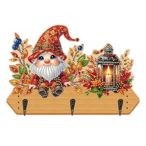 Lebartm DIY Diamant Kunst Malerei Türhaken mit 3 Haken in einer Reihe Wandklebehaken für Badezimmer Dusche Küche Schlüssel Tür Außenbereich Heimwerkerbedarf-Kobold von Lebartm