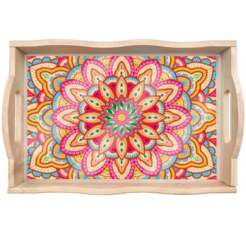 Lebartm DIY Diamant-Tablett Diamant Kunst Malerei kreatives Design Handgefertigtes Holztablett Upgrade Steigerung Essteller Diamond Art für Kaffee Wohnzimmer Home Organizer-Mandala08 Lebartm DIY Diamant-Tablett Diamant Kunst Malerei kreatives Design Handgefertigtes Holztablett Upgrade Steigerung Essteller Diamond Art für Kaffee Wohnzimmer Home Organizer-Mandala08 von Lebartm