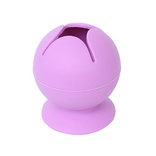 Lebartm Desktop Organizer Silikon Makeup Pinselhalter Mehrzweck-Stifthalter Abfall Diamantsammler Mülleimer Aufbewahrungsbox für Pinsel, Kunstzubehör, Malpinsel und Kunsthandwerk-Kreis Lila von Lebartm