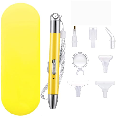 Lebartm Diamant Kunst Malerei Bohrer Stift mit Licht USB wiederaufladbares Diamant Zubehör und Werkzeuge Beleuchtungsstift mit 6 Köpfen Set, Lupe für DIY Kunsthandwerk Edelstein Nagel Lebartm Diamant Kunst Malerei Bohrer Stift mit Licht USB wiederaufladbares Diamant Zubehör und Werkzeuge Beleuchtungsstift mit 6 Köpfen Set, Lupe für DIY Kunsthandwerk Edelstein Nagel von Lebartm