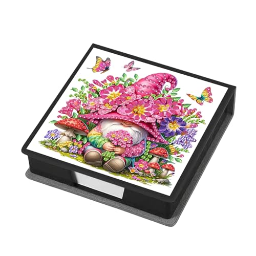 Lebartm Haftnotiz-Halter Diamant-Kunstmalerei Leder Post Note Dispenser Memo Paper Storage Box mit 160 Haftnotizen Schreibtisch Büro Organizer Zubehör-Kobold von Lebartm