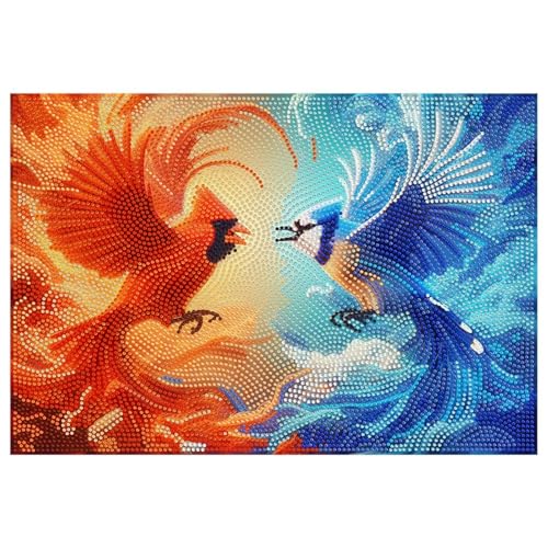 Lebartm Tischset zum Selbermachen Diamant-Kunst-Malerei rechteckig rutschfest PET-Tischsets mit Staubschutz Esstisch Küche Diamant-Kunst-Tischsets Bastelbedarf Heimdekoration-Vogel von Lebartm