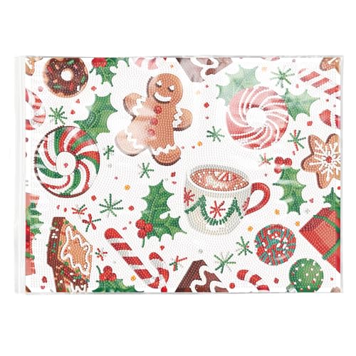Lebartm Tischset zum Selbermachen Diamant-Kunst-Malerei rechteckig rutschfest PET-Tischsets mit Staubschutz Esstisch Küche Diamant-Kunst-Tischsets Bastelbedarf Heimdekoration-Weihnachtsstimmung03 von Lebartm