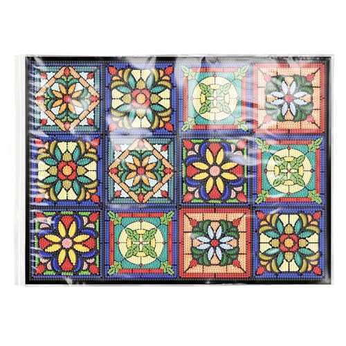 Lebartm Tischset zum Selbermachen Diamant-Kunst-Malerei rechteckig rutschfest PET-Tischsets mit Staubschutz Esstisch Küche Diamant-Kunst-Tischsets Bastelbedarf für Heimdekoration von Lebartm
