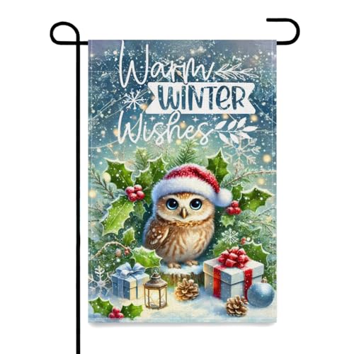 Lebartm Weihnachten Gartenfahne Doppelseitige Leinen Gartenfahne ohne Mast DIY Gedruckt Festliche Atmosphäre Dekorationen Outdoor 30,5x45,7cm-Eule Lebartm Weihnachten Gartenfahne Doppelseitige Leinen Gartenfahne ohne Mast DIY Gedruckt Festliche Atmosphäre Dekorationen Outdoor 30,5x45,7cm-Eule von Lebartm