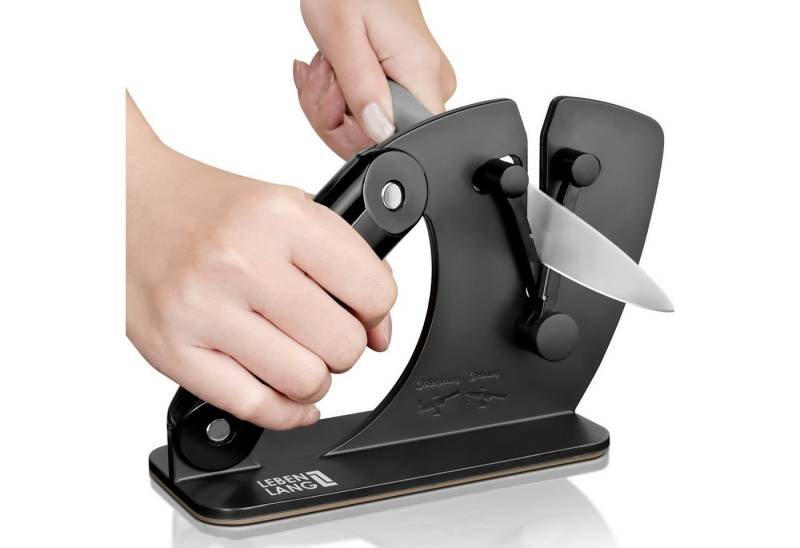 Lebenlang Messerschärfer mit beweglicher V-Klinge - Für Grob- & Feinschliff, 15-45° Schleifwinkel, Karbideinsätze für optimale Klingenführung Lebenlang Messerschärfer mit beweglicher V-Klinge - Für Grob- & Feinschliff, 15-45° Schleifwinkel, Karbideinsätze für optimale Klingenführung von Lebenlang