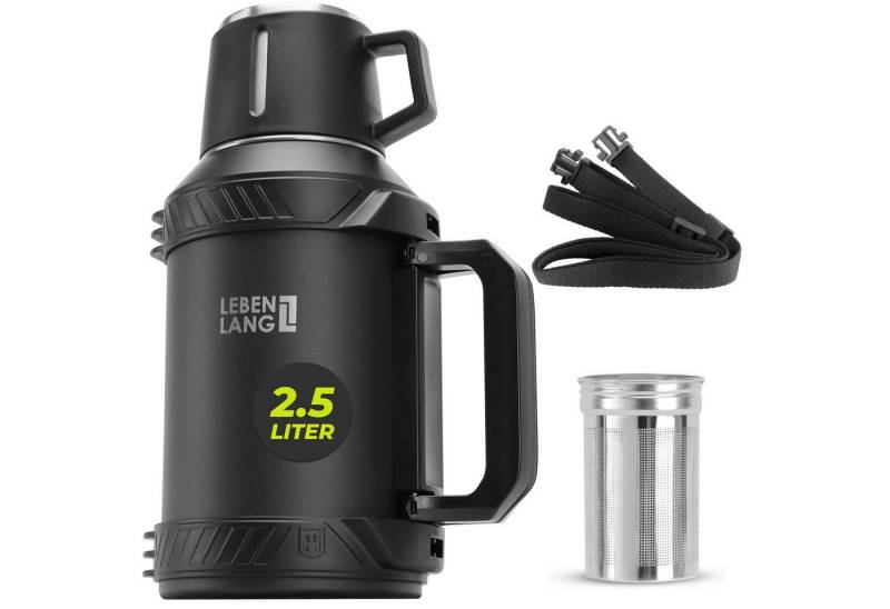 Lebenlang Thermoflasche Isolierflasche 2,5 Liter - 24h Heiß & Kalt - Inkl. Becher & Teesieb, Auslaufsicher - Große Einfüllöffnung - BPA-frei Lebenlang Thermoflasche Isolierflasche 2,5 Liter - 24h Heiß & Kalt - Inkl. Becher & Teesieb, Auslaufsicher - Große Einfüllöffnung - BPA-frei von Lebenlang