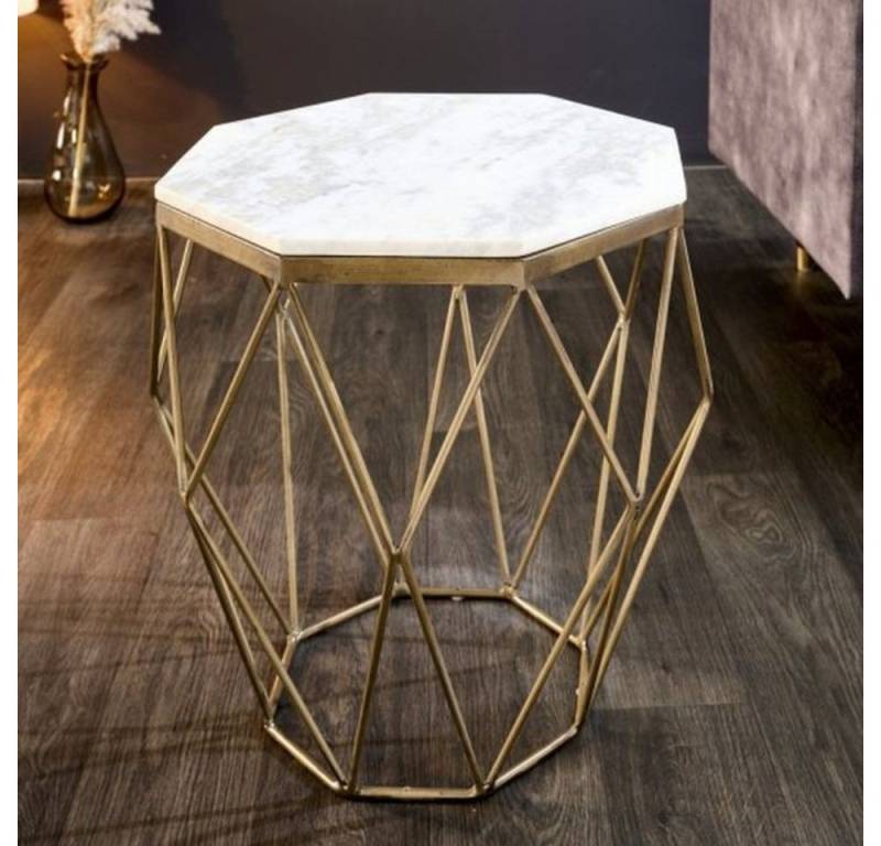 LebensWohnArt Beistelltisch Exklusiver Beistelltisch BIJOUX ca.50cm weiss Marmor LebensWohnArt Beistelltisch Exklusiver Beistelltisch BIJOUX ca.50cm weiss Marmor von LebensWohnArt