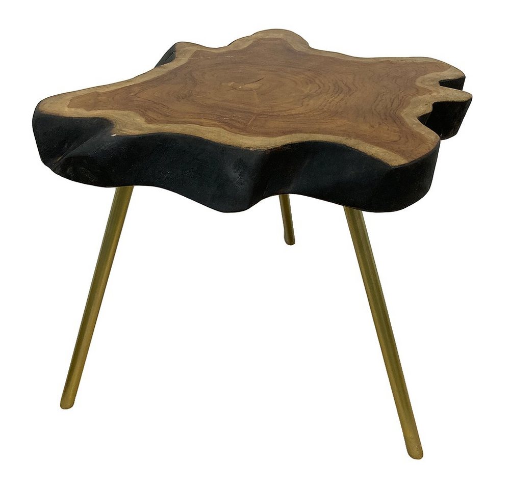 LebensWohnArt Beistelltisch Teak Beistelltisch ANOMALA-XL ca. D50-55cm Natural von LebensWohnArt