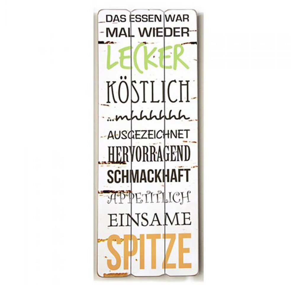 LebensWohnArt Bild Antik Holzschild LECKER KÖSTLICH Vintage Retro Schild von LebensWohnArt