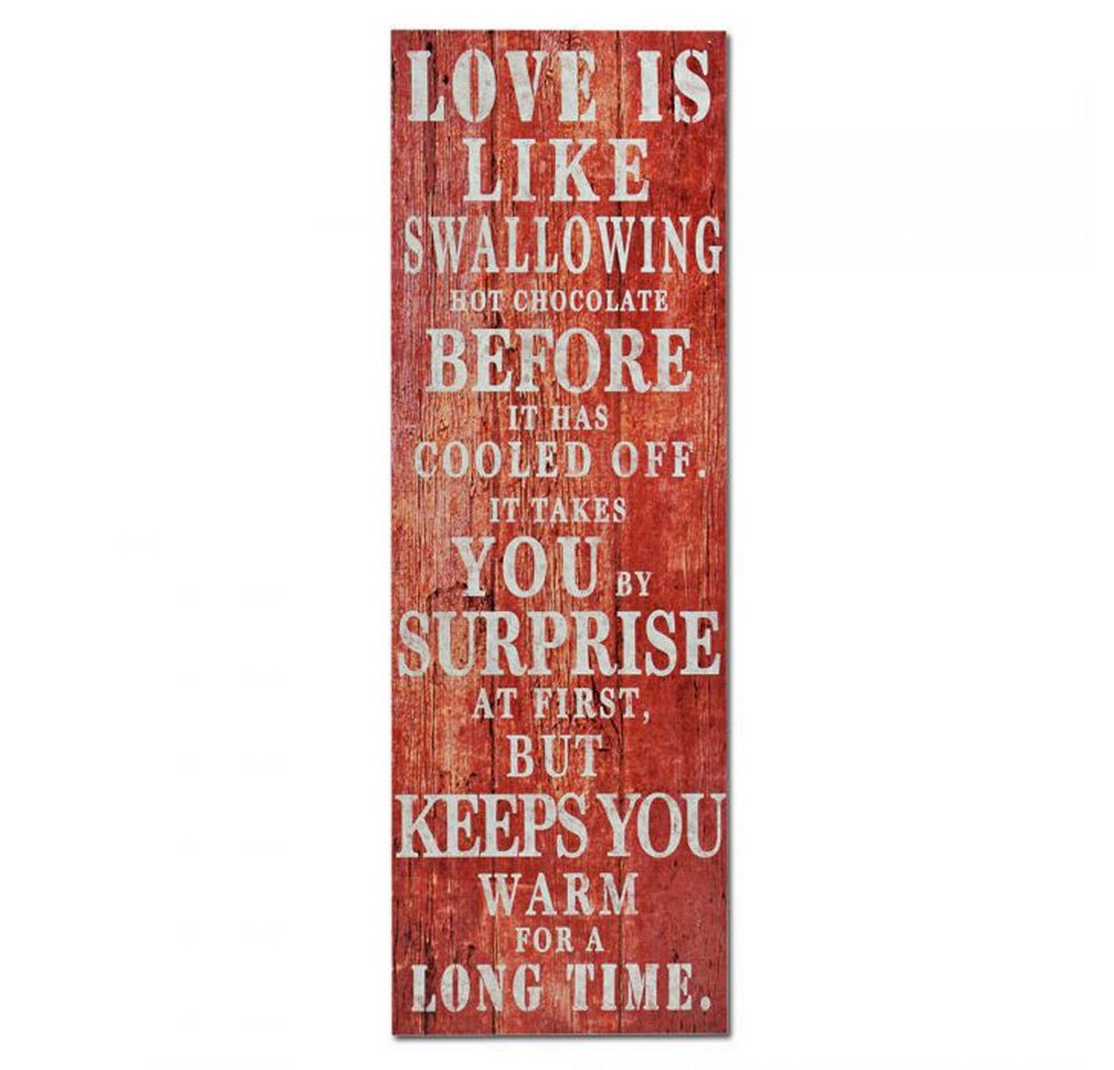 LebensWohnArt Bild Canvas Leinwanddruck auf Keilrahmen LOVE RED 30X90cm von LebensWohnArt