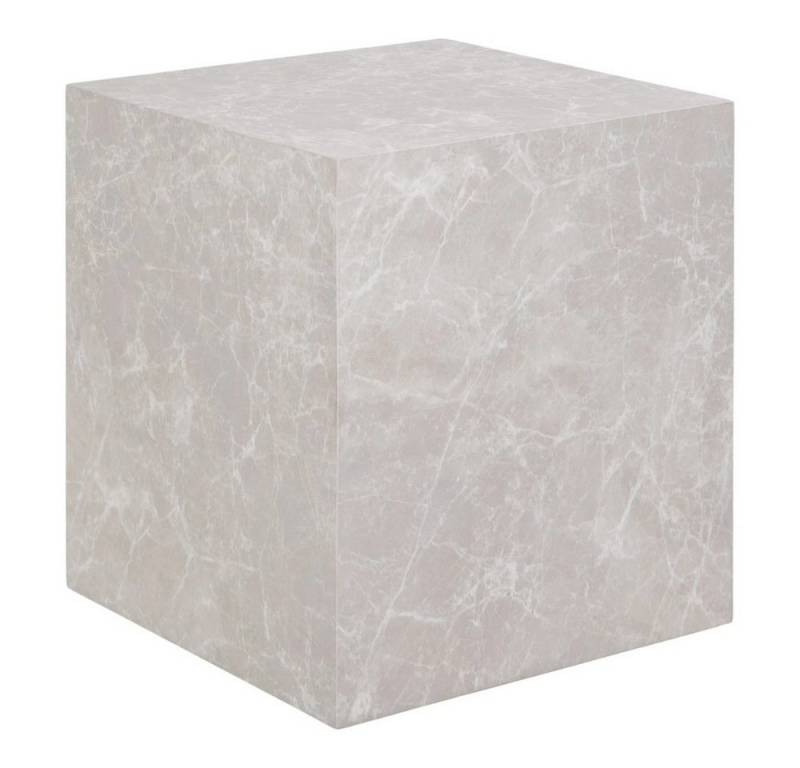 LebensWohnArt Couchtisch Design Beistelltisch POSTATO 45cm Marmor-Look beige creme Couchtisch von LebensWohnArt