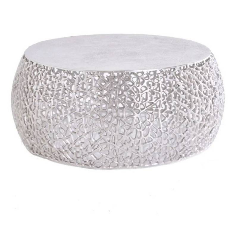 LebensWohnArt Couchtisch Extravaganter Couchtisch RIXOS ca.73cm silber Metall Handarbeit LebensWohnArt Couchtisch Extravaganter Couchtisch RIXOS ca.73cm silber Metall Handarbeit von LebensWohnArt