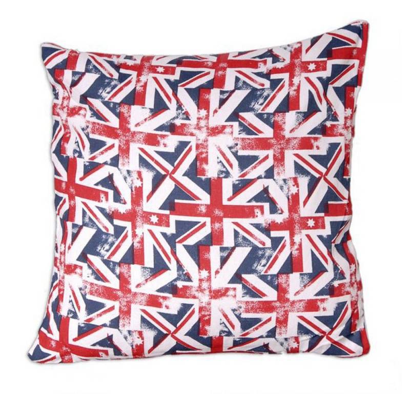 LebensWohnArt Dekokissen Kissen Dekokissen inkl. Füllung 42x42cm UNION JACK von LebensWohnArt