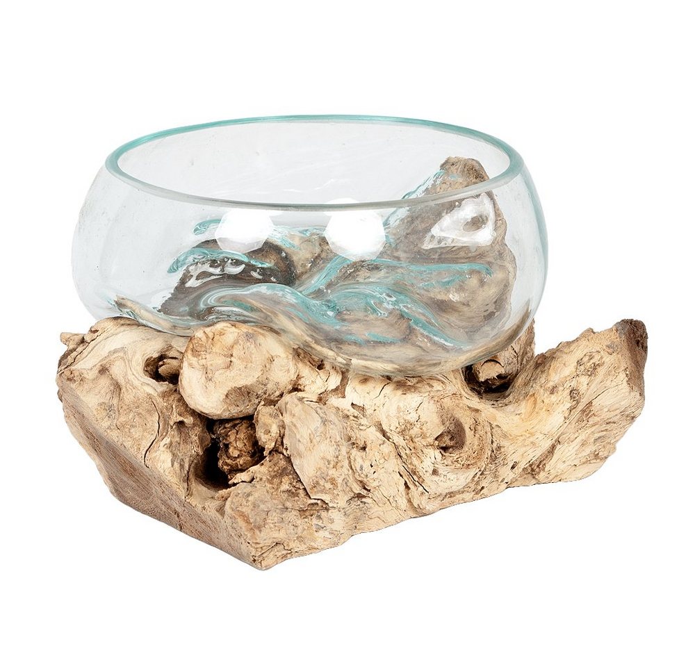 LebensWohnArt Dekoobjekt Deko-Glas DROP-1 ca. 15cm Teak Natural Handarbeit, mundgeblasen von LebensWohnArt