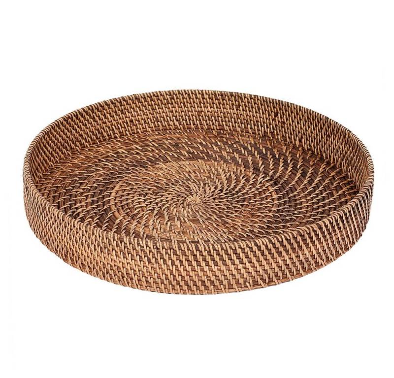 LebensWohnArt Dekotablett Tablett LOMBOK Natural D45cm von LebensWohnArt
