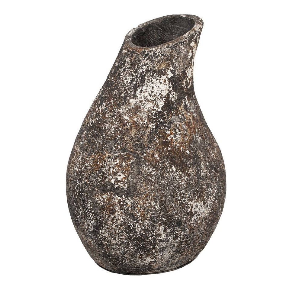 LebensWohnArt Dekovase Deko-Vase DASA Antik-Creme-Schwarz ca. H40cm von LebensWohnArt