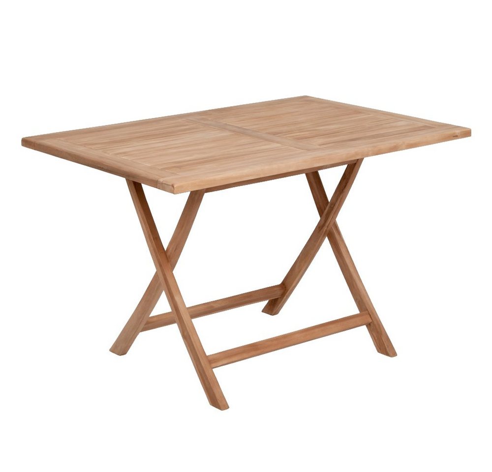 LebensWohnArt Esstisch Teak Klapptisch KURSI ca. L140cm Natural Gartentisch von LebensWohnArt