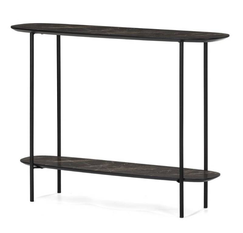 LebensWohnArt Konsolentisch Moderne Design Konsole MARMOL 100cm schwarz Marmor-Optik von LebensWohnArt