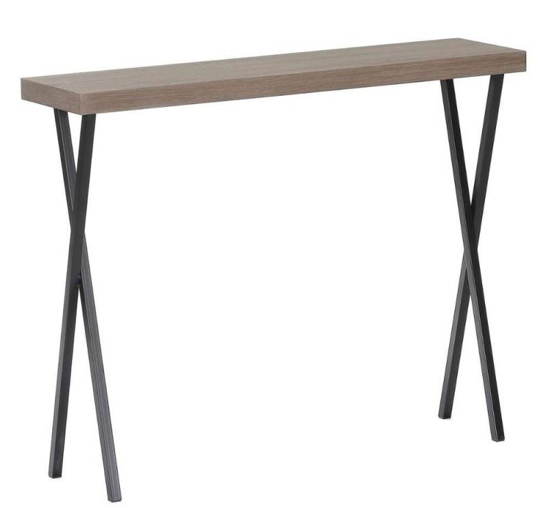 LebensWohnArt Konsolentisch Moderne Konsole GRIGIO 100cm hellgrau Eichen-Optik Metallgestell von LebensWohnArt