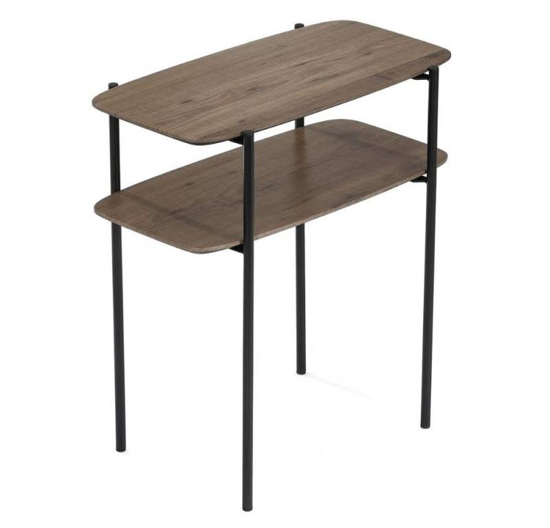 LebensWohnArt Konsolentisch Moderner Beistelltisch PINA 60cm taupe Pinien-Optik Pflanzsäule von LebensWohnArt