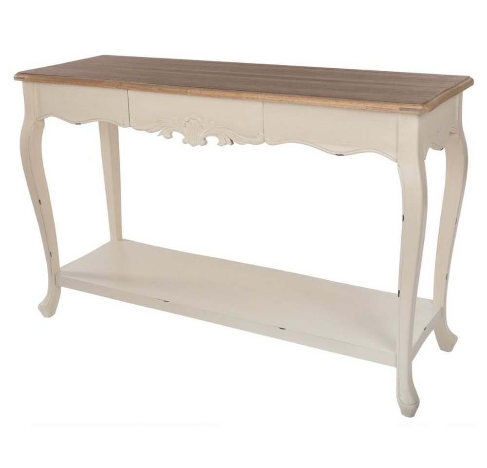 LebensWohnArt Konsolentisch Romantischer Konsolentisch VERSAILLES 120cm antik-weiss braun von LebensWohnArt