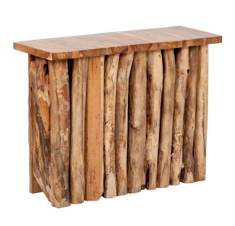 LebensWohnArt Konsolentisch Massive Teak Konsole ALGO Natural 100cm Unikat Konsolentisch von LebensWohnArt