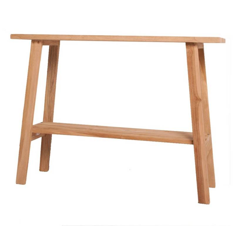 LebensWohnArt Konsolentisch Individuelle Teak Konsole GEMI 100cm Natural Konsolentisch Ablage von LebensWohnArt