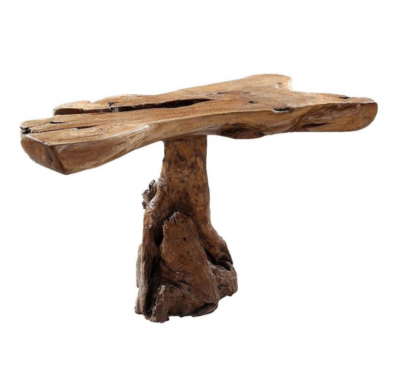 LebensWohnArt Konsolentisch Teak Konsole PRIMITIVO Natural ca. L110cm von LebensWohnArt