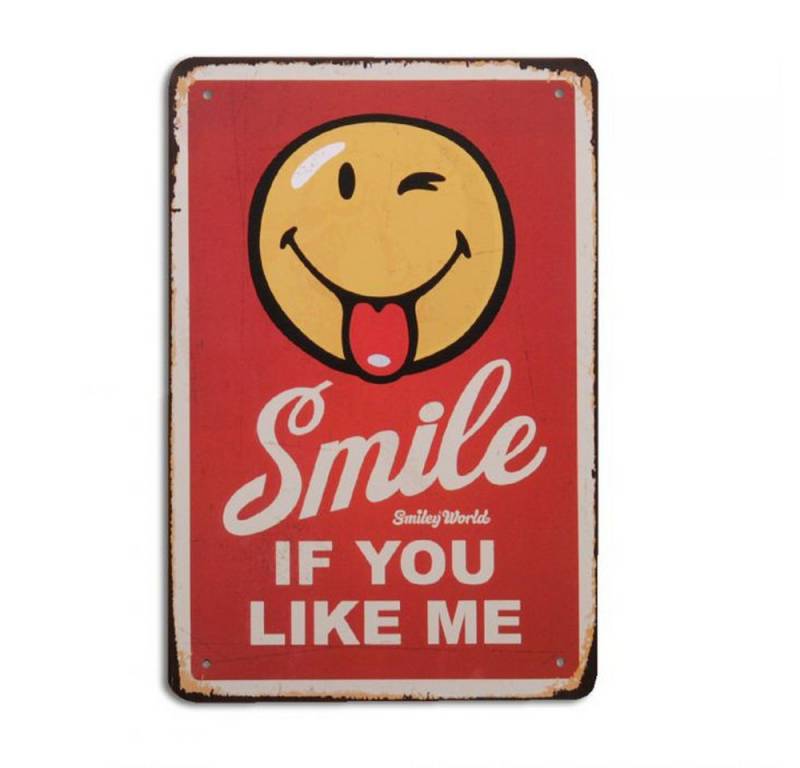 LebensWohnArt Metallbild Metallschild IF YOU LIKE ME Vintage Schild im Retro-Design von LebensWohnArt