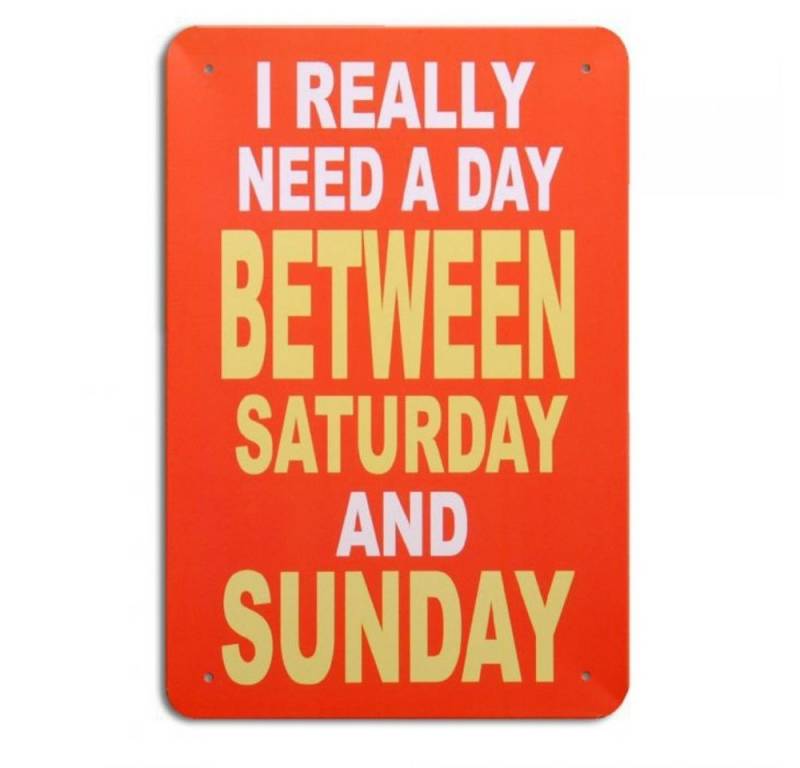 LebensWohnArt Metallbild Metallschild NEED A DAY Vintage Schild im Retro-Design LebensWohnArt Metallbild Metallschild NEED A DAY Vintage Schild im Retro-Design von LebensWohnArt