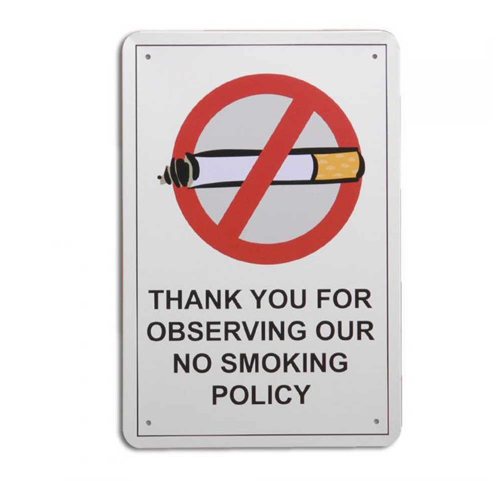 LebensWohnArt Metallbild Metallschild NO SMOKING Vintage Schild im Retro-Design von LebensWohnArt