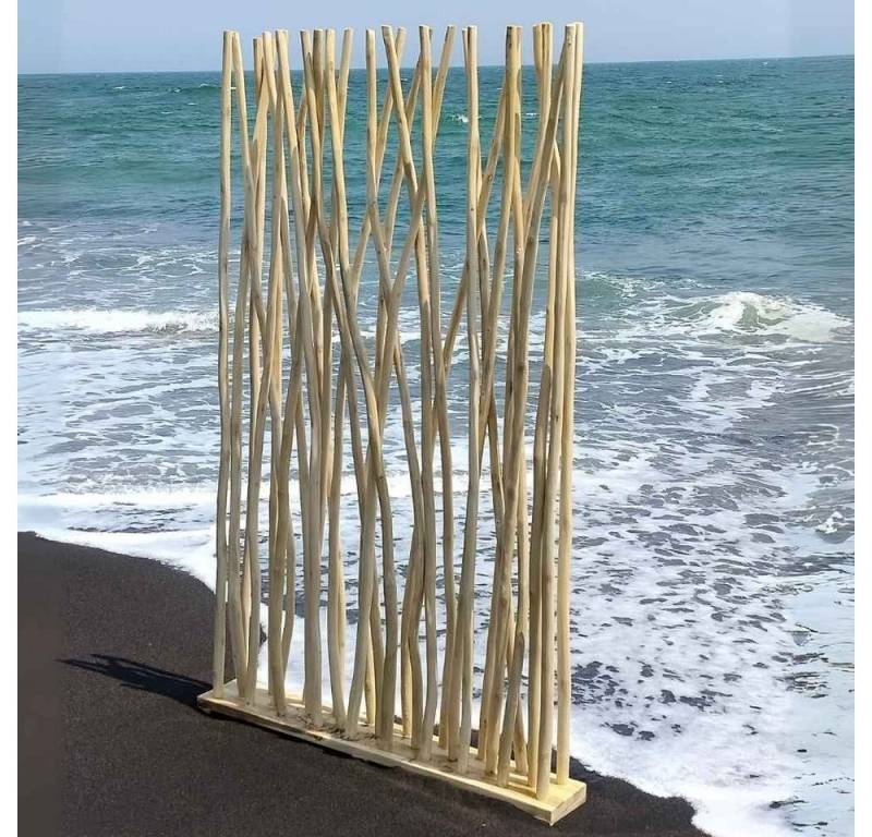 LebensWohnArt Paravent Teakholz Paravent TORONTO Natural ca. H180cm Raumteiler Äste von LebensWohnArt