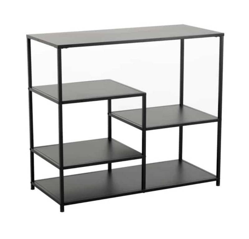 LebensWohnArt Regal Elegantes Regal ACERO 90cm schwarz Metall Konsole von LebensWohnArt