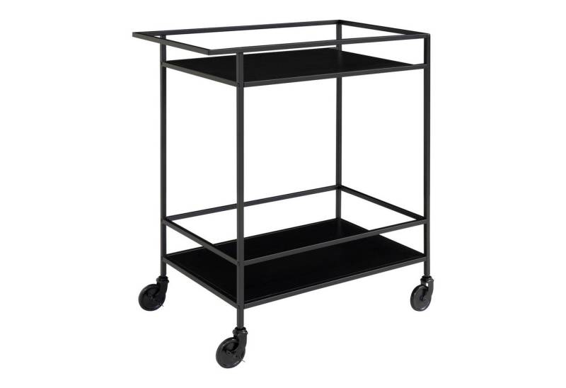LebensWohnArt Servierwagen Moderner Bar-Rollwagen LEVEN 80cm schwarz Servierwagen Küchenwagen von LebensWohnArt