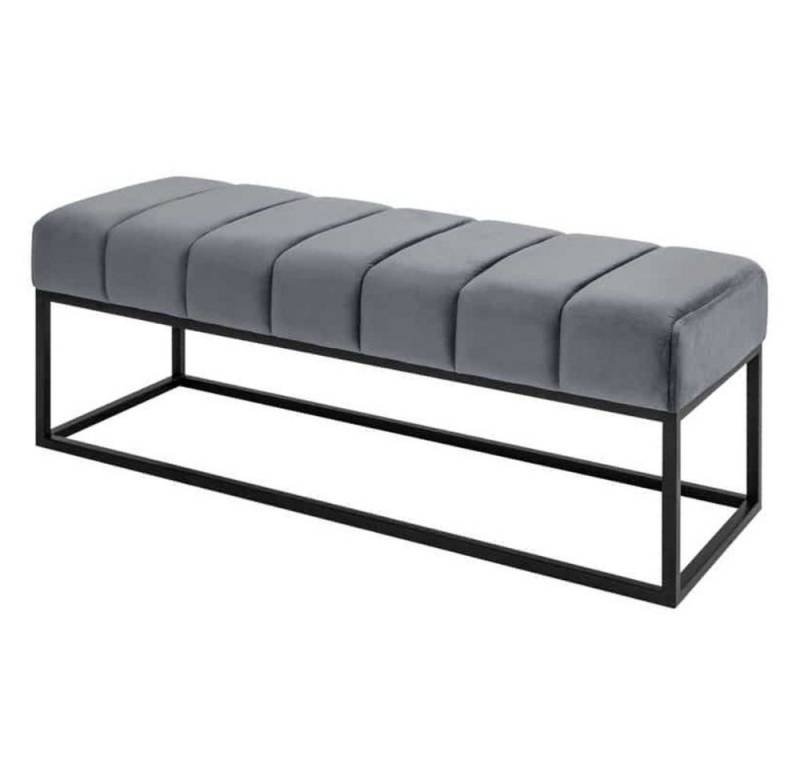 LebensWohnArt Sitzbank Design Sitzbank BELLE ca.110cm grau Samt Interieur-Tipp Schuhbank von LebensWohnArt