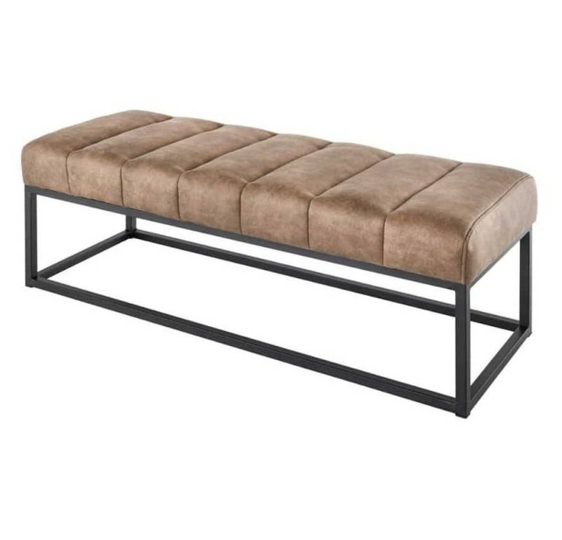 LebensWohnArt Sitzbank Design Sitzbank BELLE ca.110cm vintage taupe Mikrofaser Interieur von LebensWohnArt