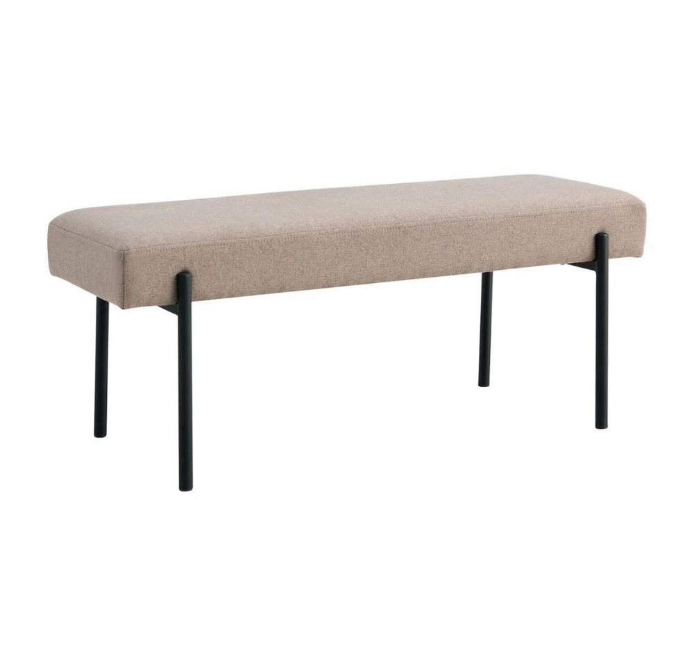 LebensWohnArt Sitzbank Design Sitzbank NORDIC 100cm light-brown Strukturstoff von LebensWohnArt