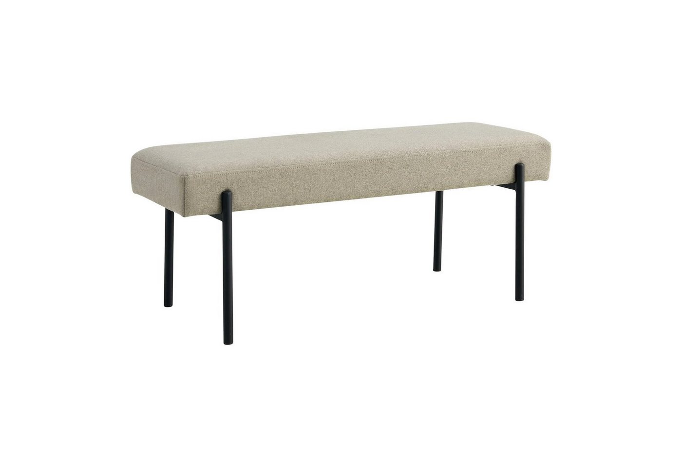 LebensWohnArt Sitzbank Design Sitzbank NORDIC 100cm sand Strukturstoff von LebensWohnArt