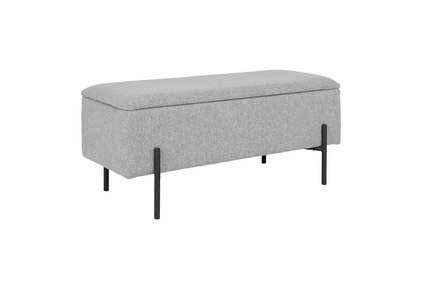 LebensWohnArt Sitzbank Elegante Bank NIZZA mit Stauraum 95cm Strukturstoff hellgrau von LebensWohnArt