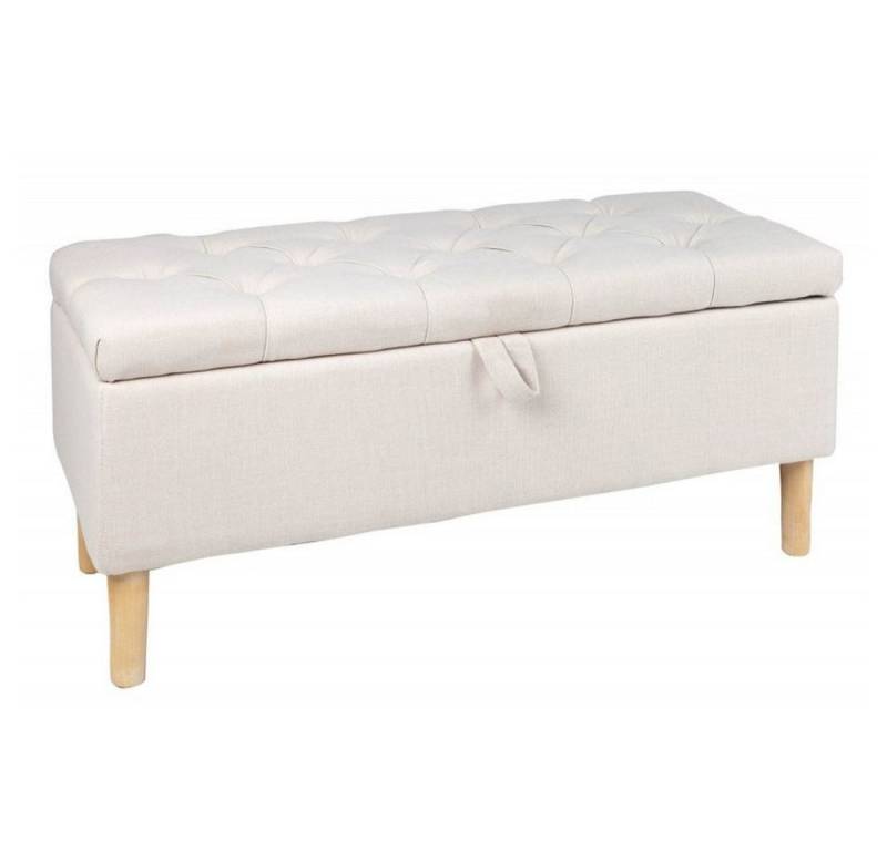 LebensWohnArt Sitzbank Elegante Truhenbank MODAN beige ca.100cm Stauraum von LebensWohnArt