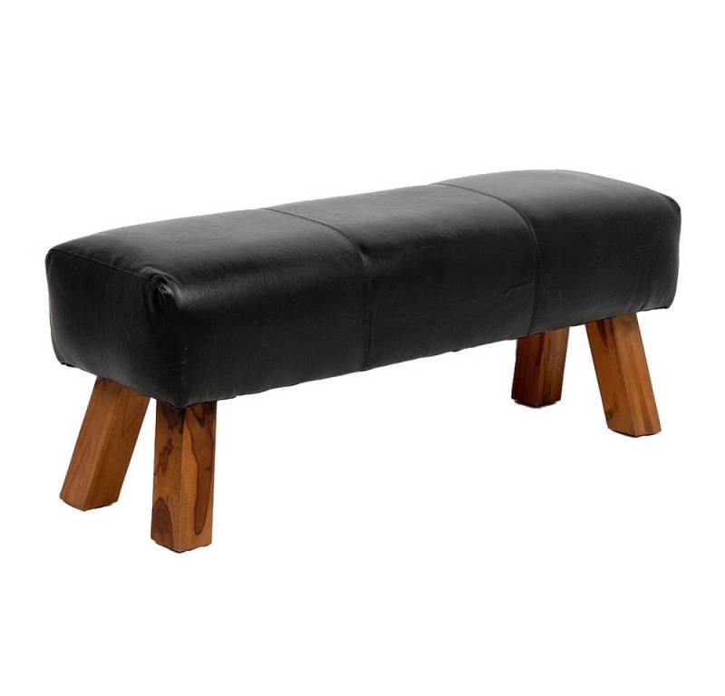 LebensWohnArt Sitzbank Leder Bank MAXI Schwarz 120cm Teakholz Turnbock LebensWohnArt Sitzbank Leder Bank MAXI Schwarz 120cm Teakholz Turnbock von LebensWohnArt