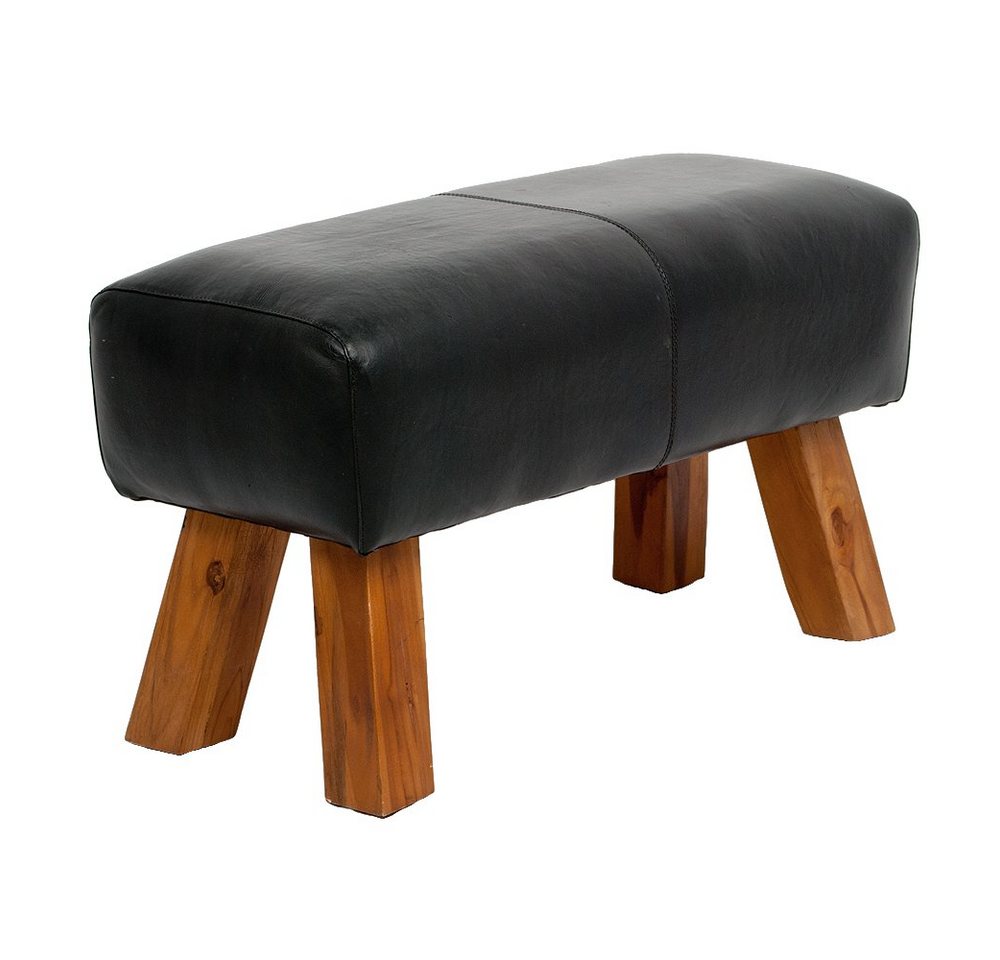 LebensWohnArt Sitzbank Leder Bank MAXI Schwarz 80cm Teakholz Turnbock LebensWohnArt Sitzbank Leder Bank MAXI Schwarz 80cm Teakholz Turnbock von LebensWohnArt
