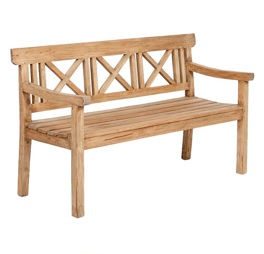 LebensWohnArt Sitzbank Massivholz 3-Sitzer Bank DRAHMA Antik-Natural 150cm Mahagoni von LebensWohnArt