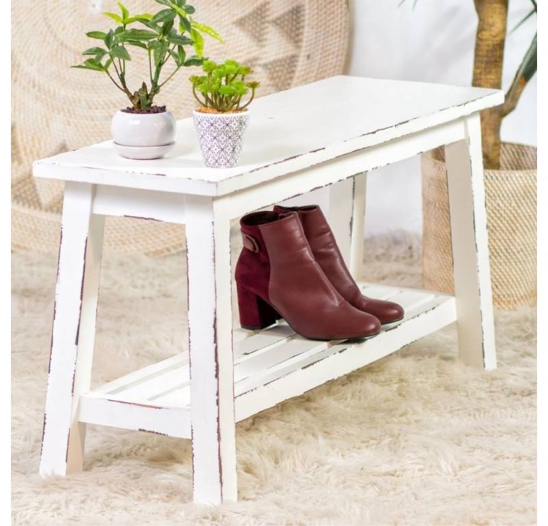 LebensWohnArt Sitzbank Massivholz Bank mit Ablage GENIUS 90cm Antik-Weiß LebensWohnArt Sitzbank Massivholz Bank mit Ablage GENIUS 90cm Antik-Weiß von LebensWohnArt