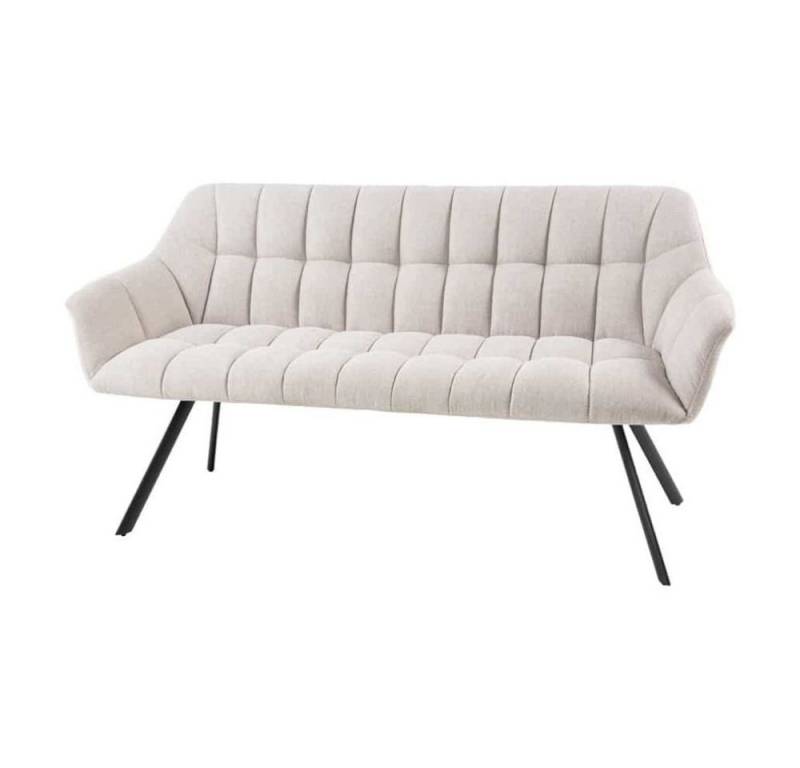 LebensWohnArt Sitzbank Moderne Sitzbank LYON 165cm mit Lehnen champagner beige von LebensWohnArt