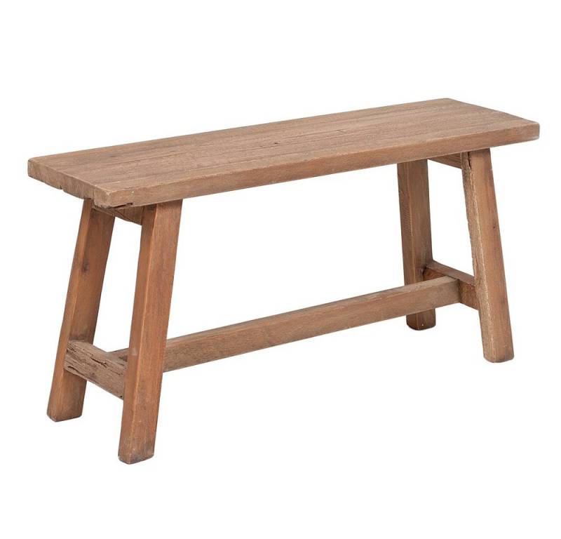 LebensWohnArt Sitzbank Teak Sitzbank GEMI 90cm Natural recyceltes Teakholz Massivholz von LebensWohnArt
