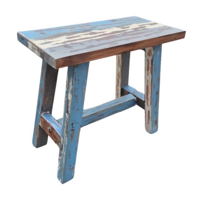 LebensWohnArt Sitzhocker Massivholz Hocker RANCH 50cm multi-color Beistelltisch Sitzhocker von LebensWohnArt